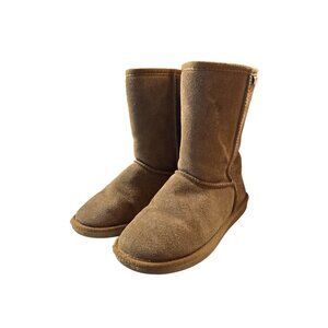 Minnetonka Women's Suede Shearling-Lined Boots Size 6 Brown